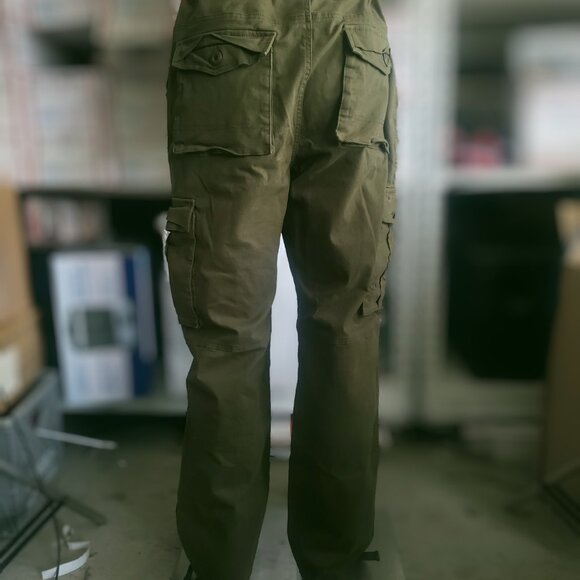 Must Way Pants Mens 36 Green Cargo Paratrooper Military Drawstring Jogger NWOT - Picture 4 of 10